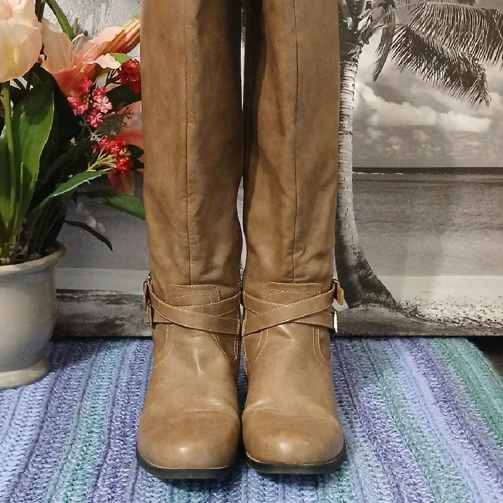 Chic Tan Over the Knee Boots
